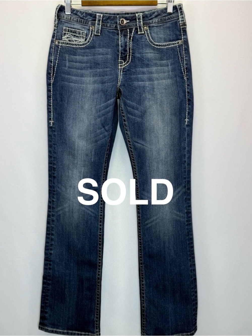 Cowgirl Tuff Women's Mid-Rise Blue Boot Cut Jeans